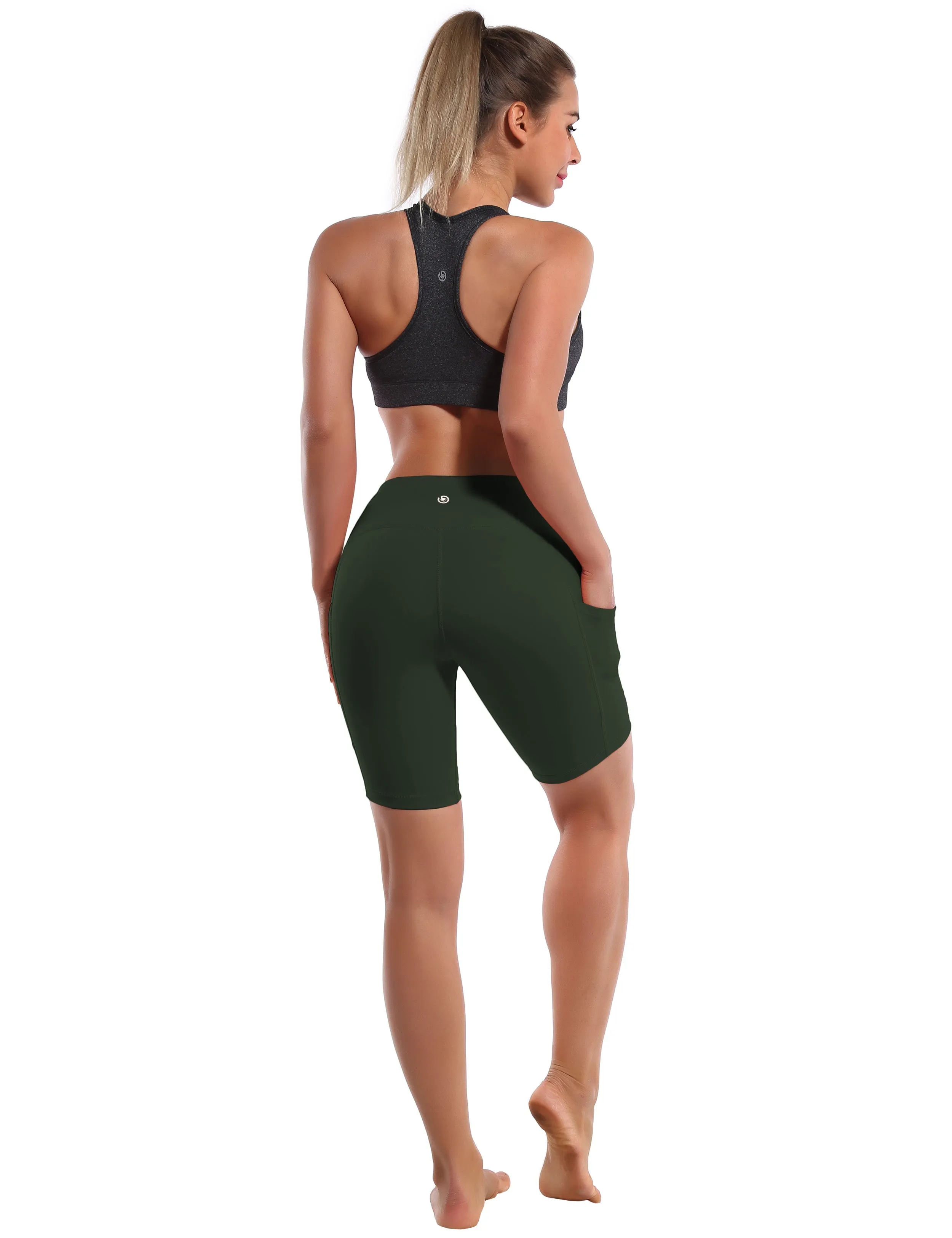 8" Side Pockets Jogging Shorts olivegray_Jogging