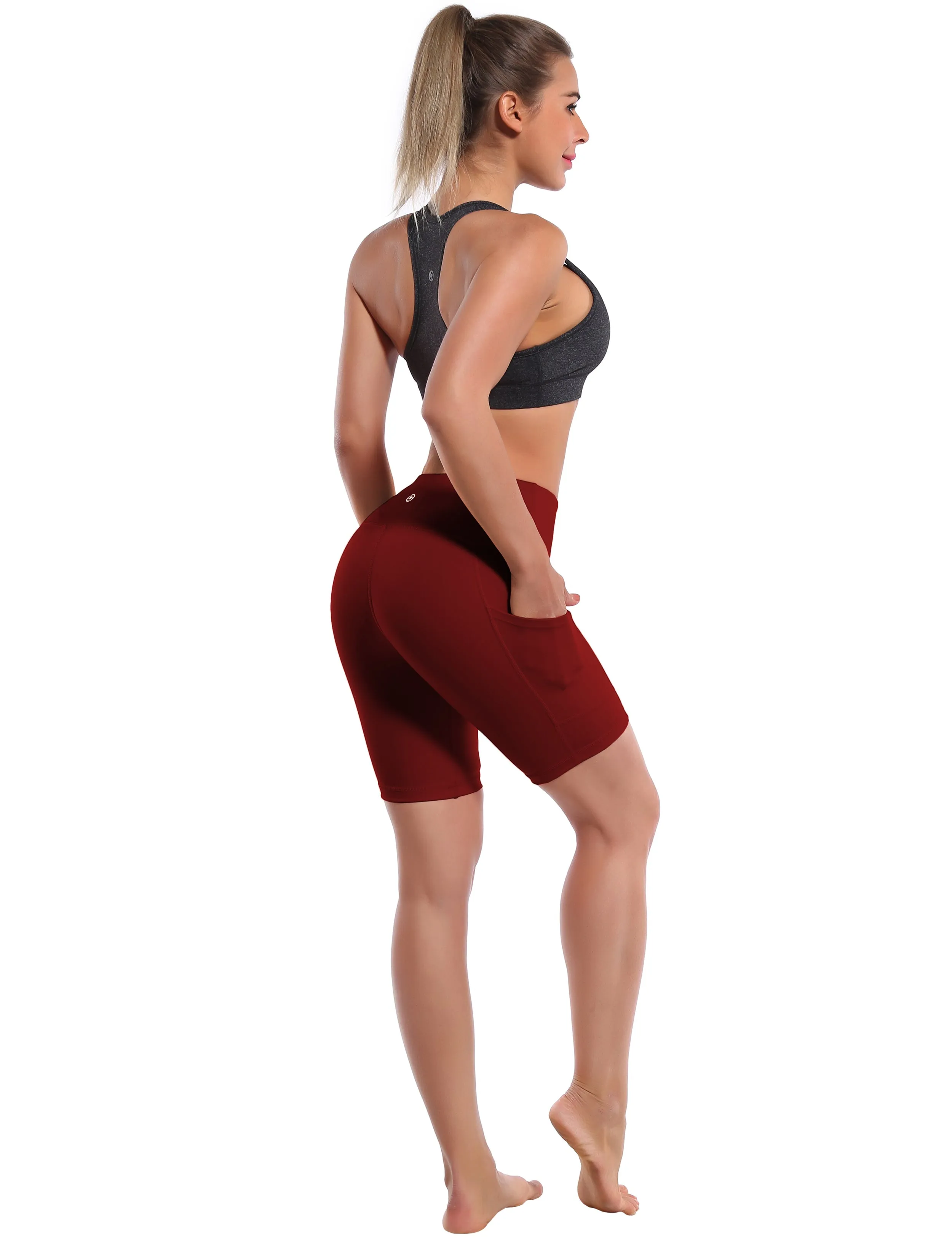 8" Side Pockets Running Shorts cherryred_Running
