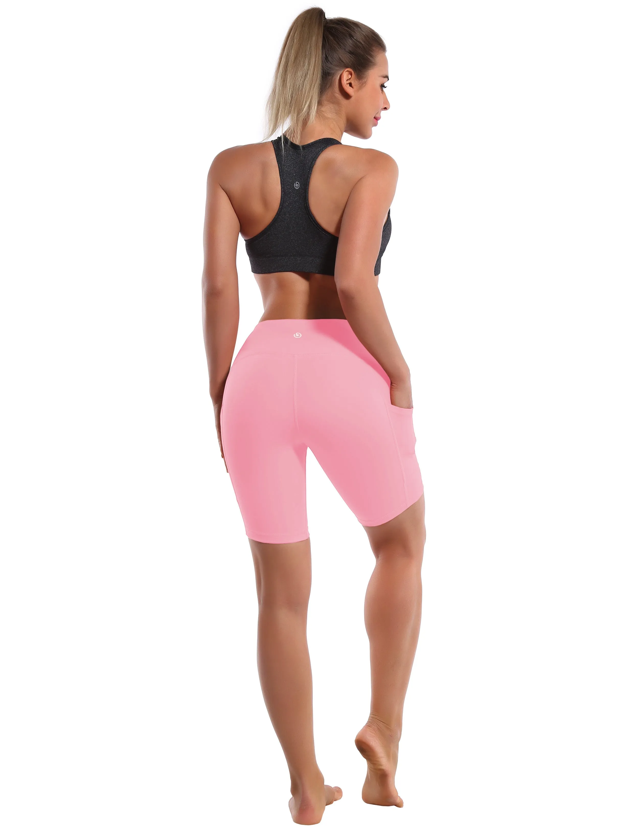 8" Side Pockets Running Shorts lemonadepink ins_Running