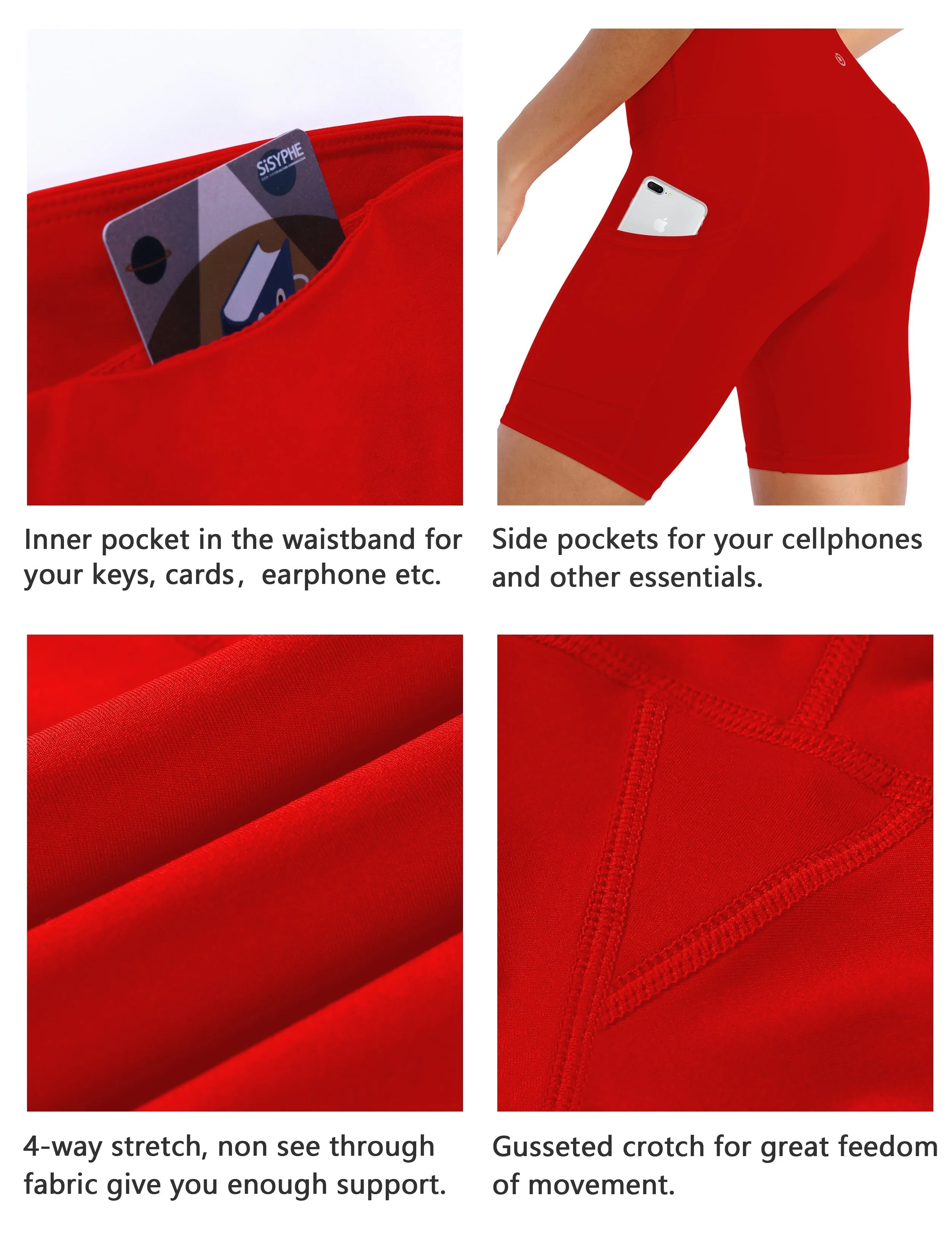 8" Side Pockets yogastudio Shorts scarlet_yogastudio