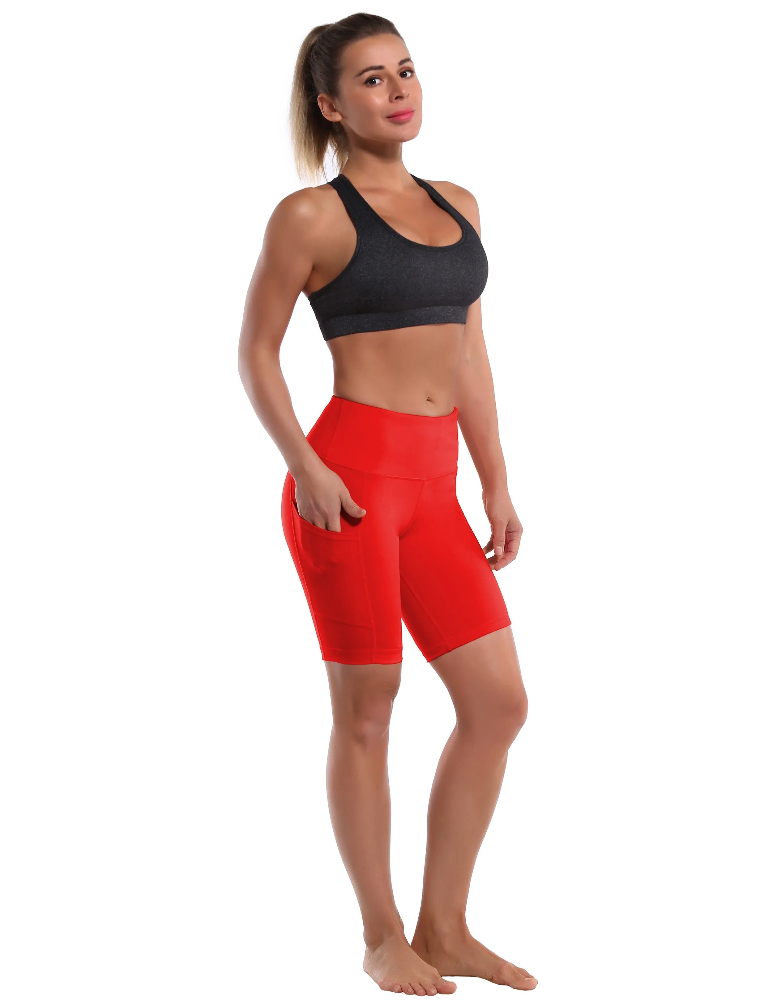 8" Side Pockets yogastudio Shorts scarlet_yogastudio