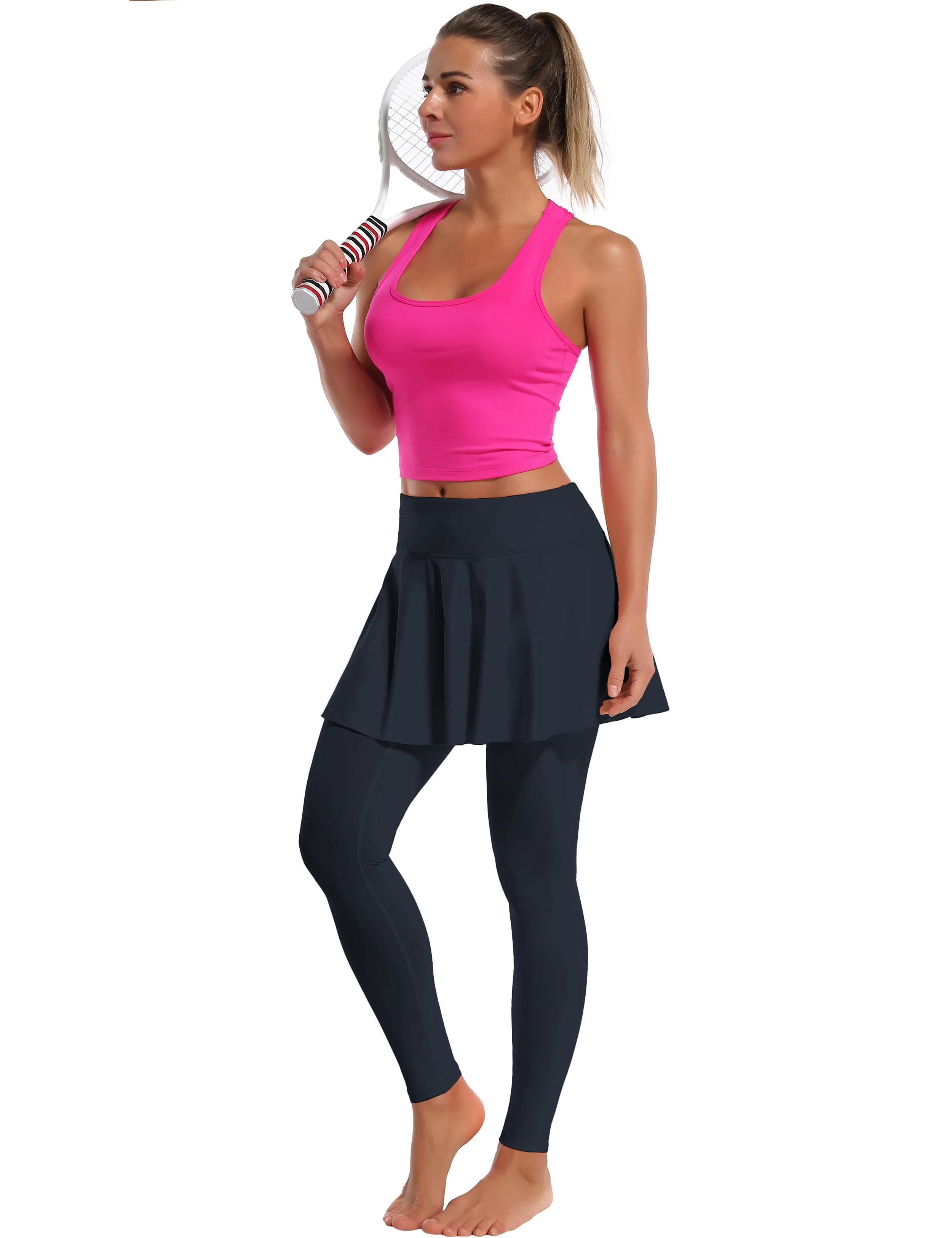 Athletic Tennis Golf Skort with Pocket Shorts darknavy_Running
