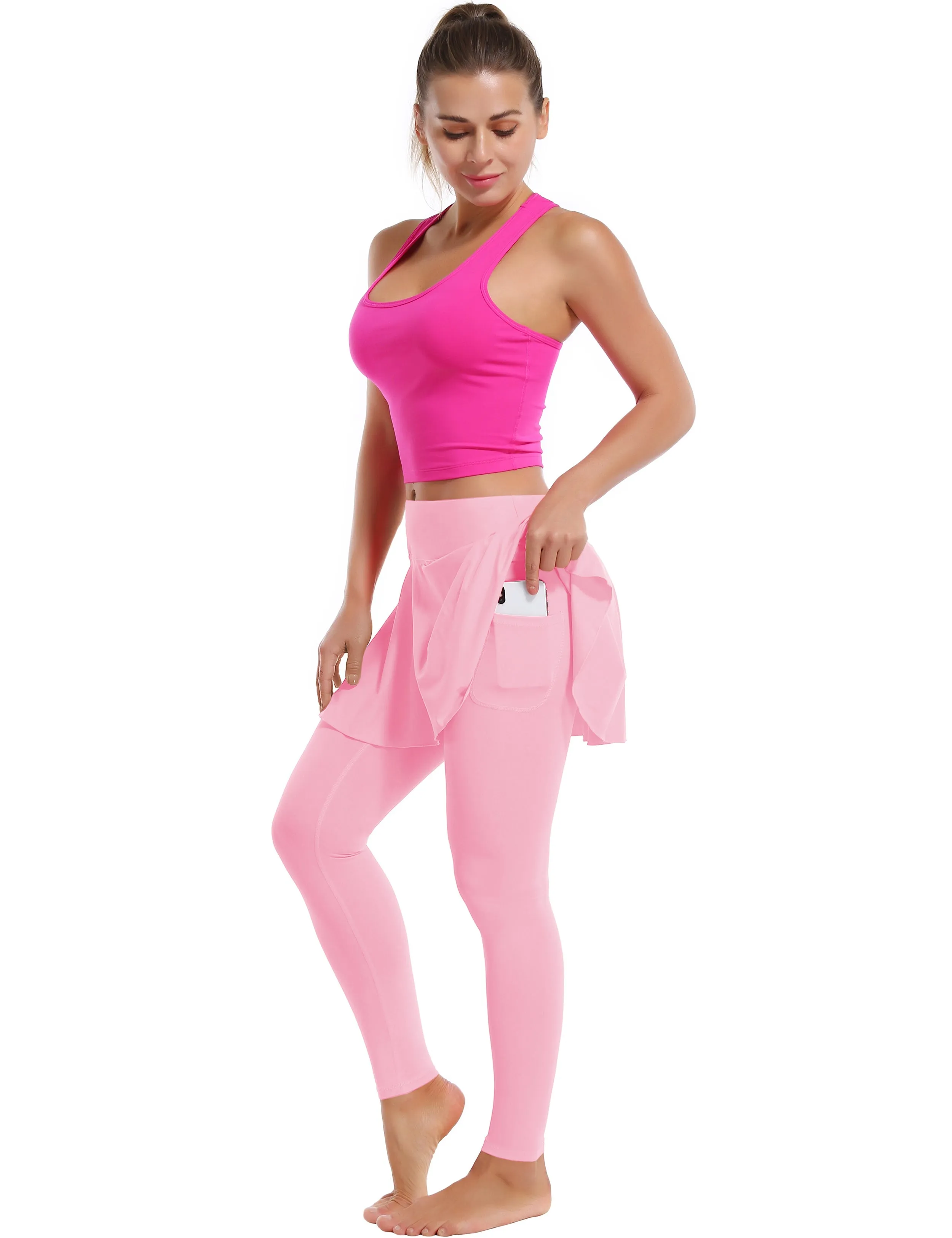 Athletic Tennis Golf Skort with Pocket Shorts lightpink_Running