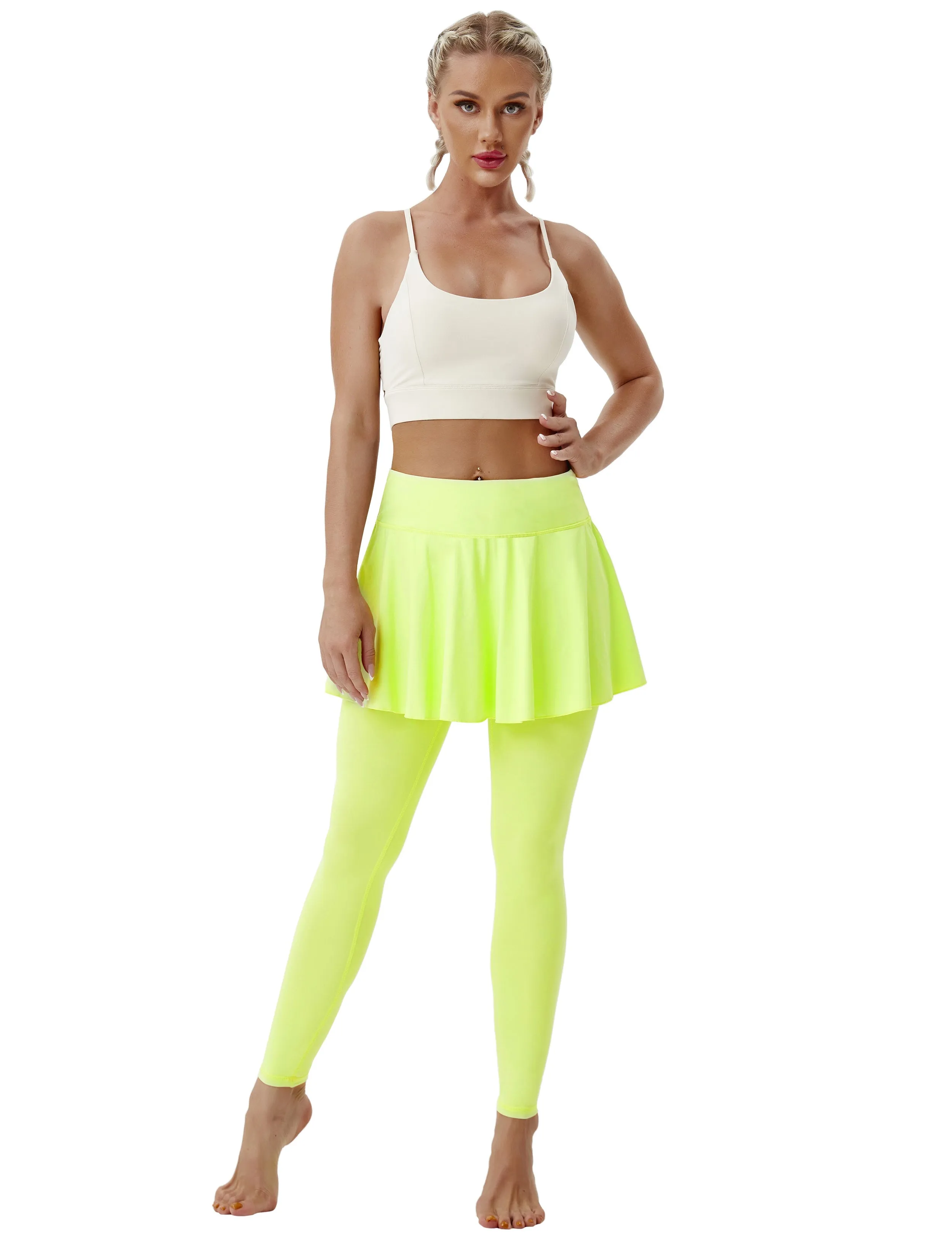 Athletic Tennis Golf Skort with Pocket Shorts neonyellow_Running