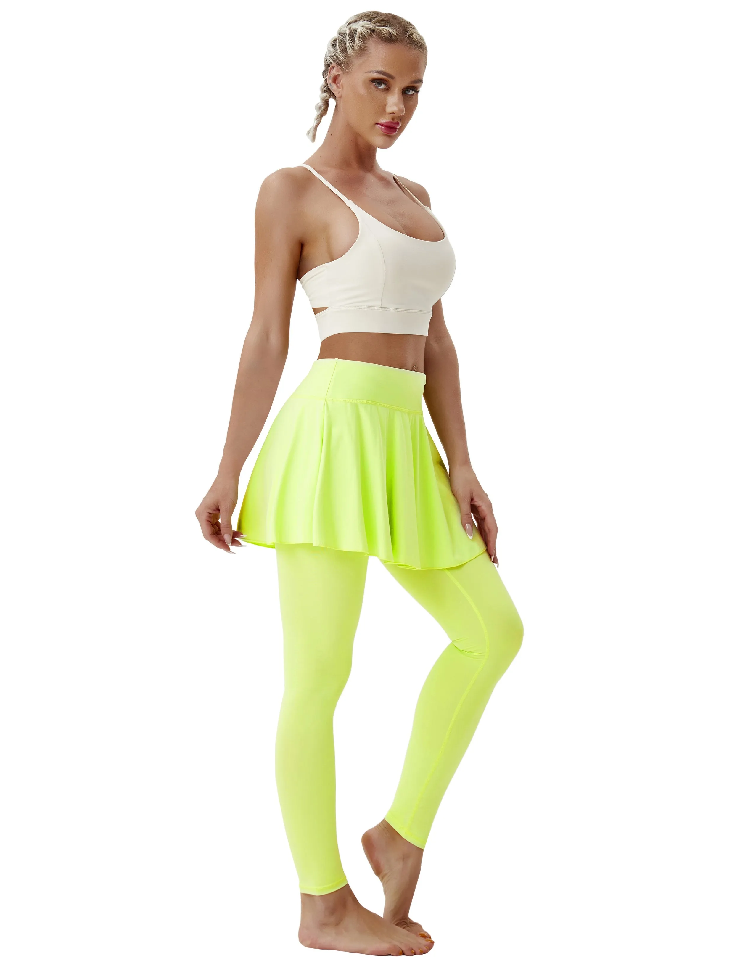 Athletic Tennis Golf Skort with Pocket Shorts neonyellow_Running
