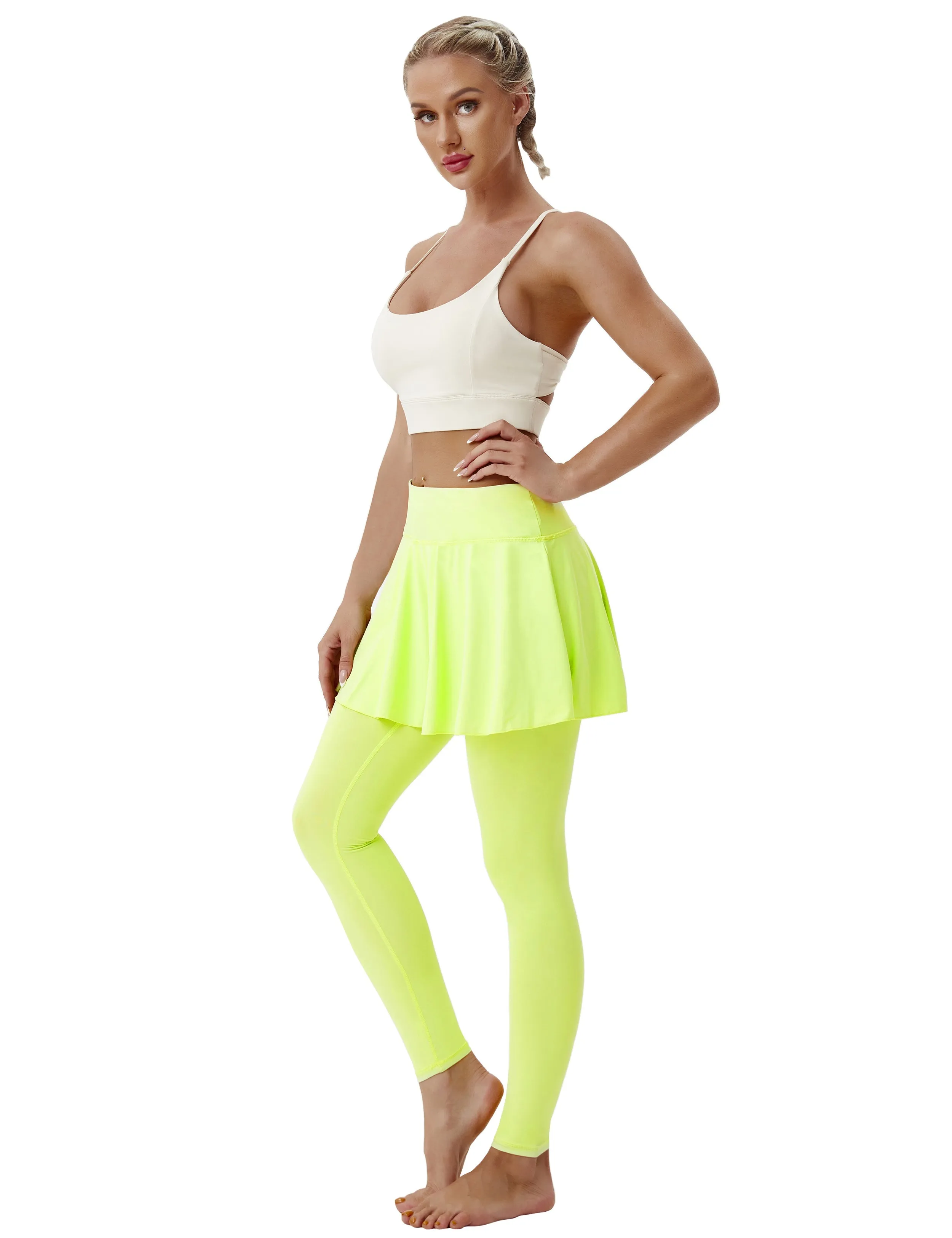 Athletic Tennis Golf Skort with Pocket Shorts neonyellow_Running