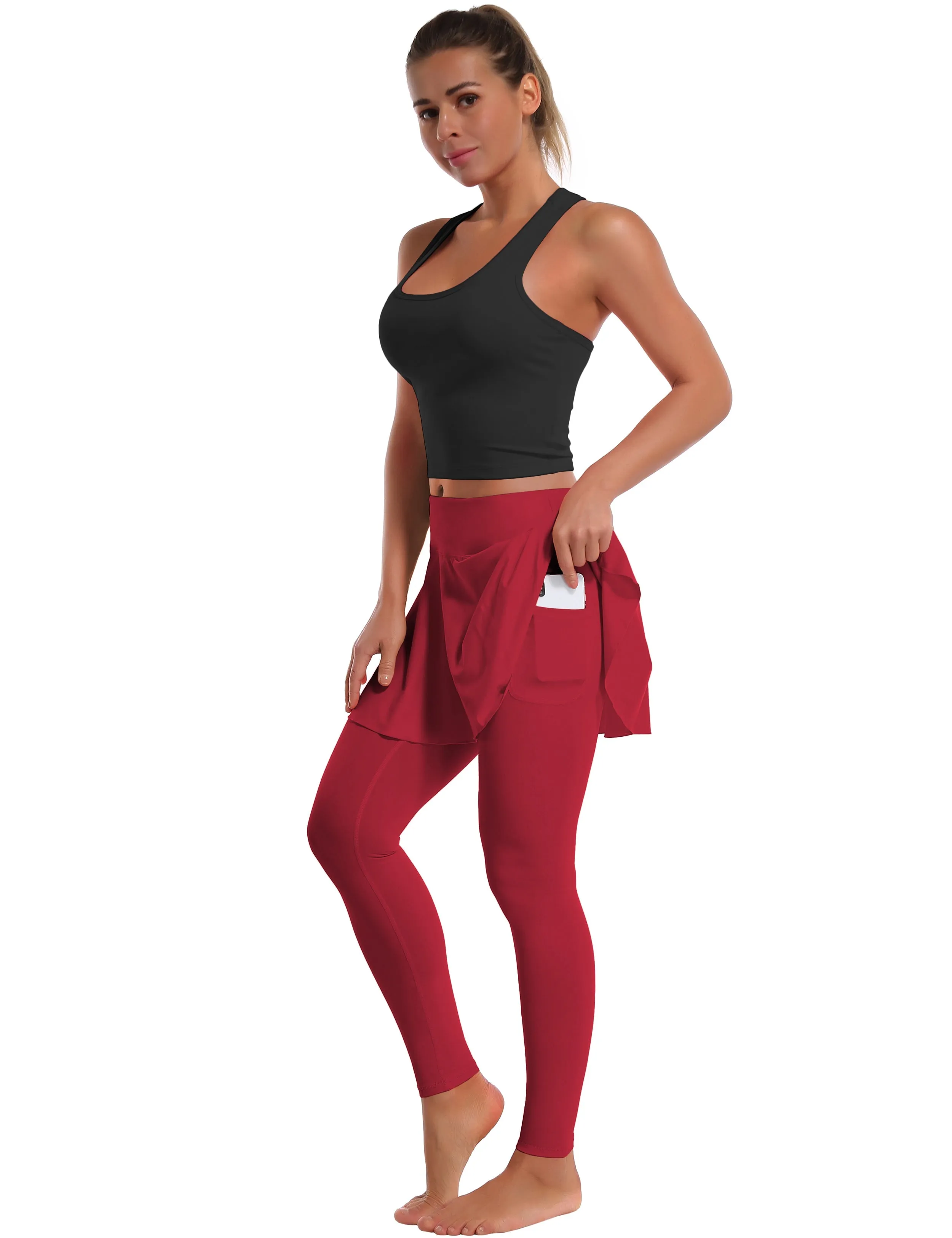 Athletic Tennis Golf Skort with Pocket Shorts rosecoral_Running