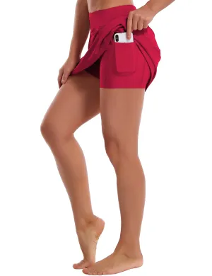 Athletic Tennis Golf Skort with Pockets Shorts rosecoral_Running