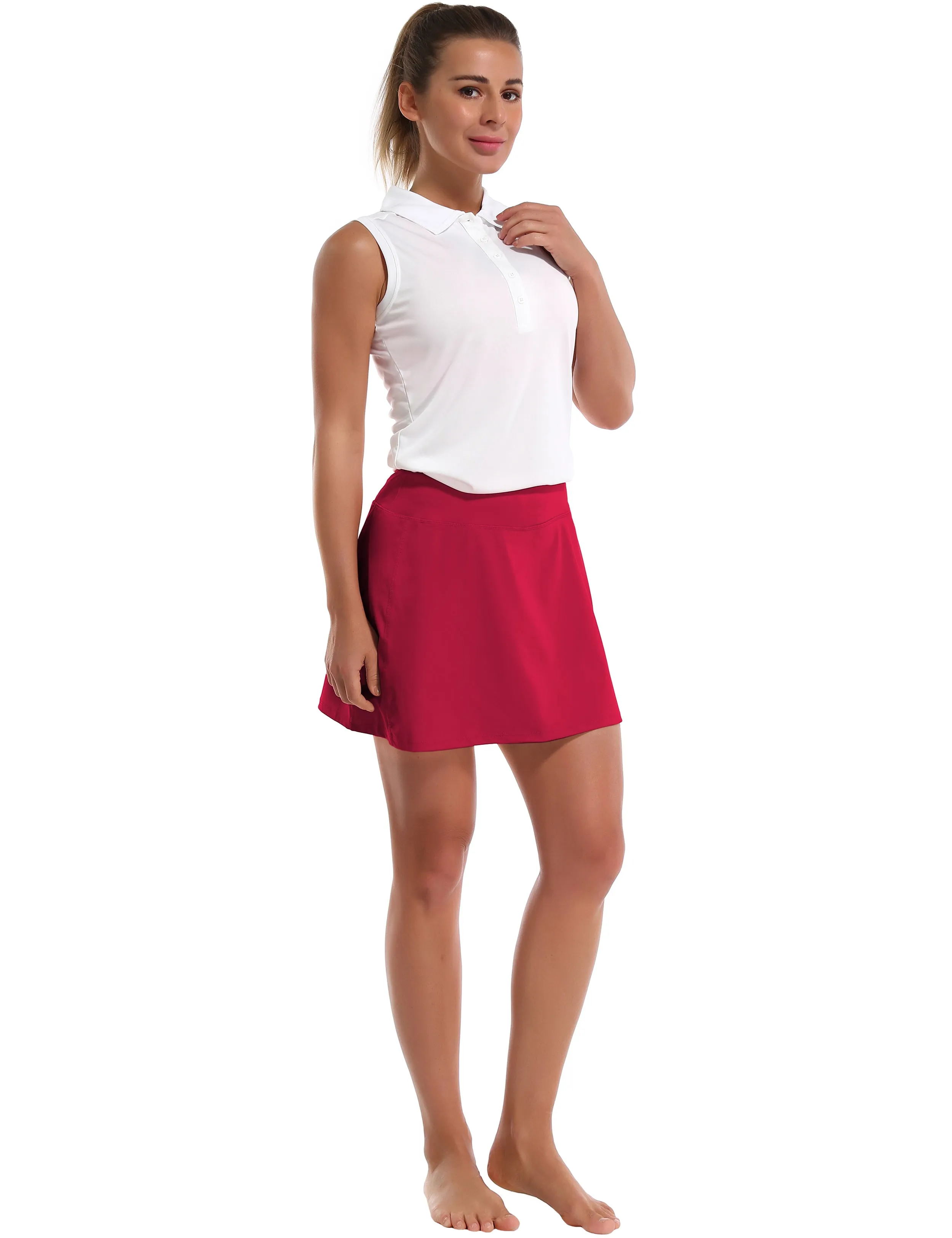 Athletic Tennis Golf Skort with Pockets Shorts rosecoral_Running