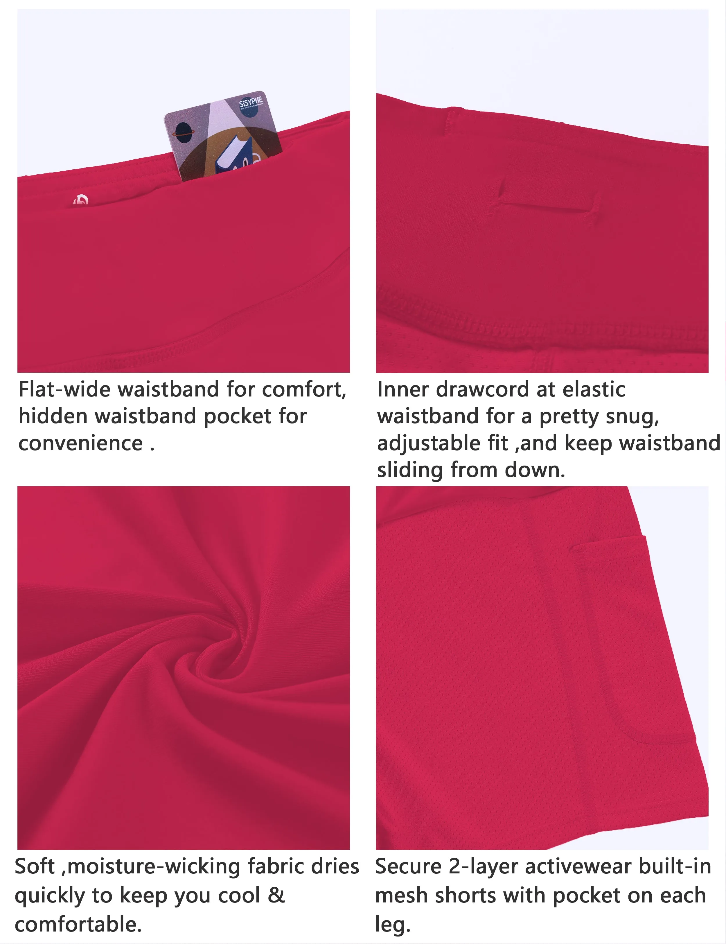 Athletic Tennis Golf Skort with Pockets Shorts rosecoral_Running