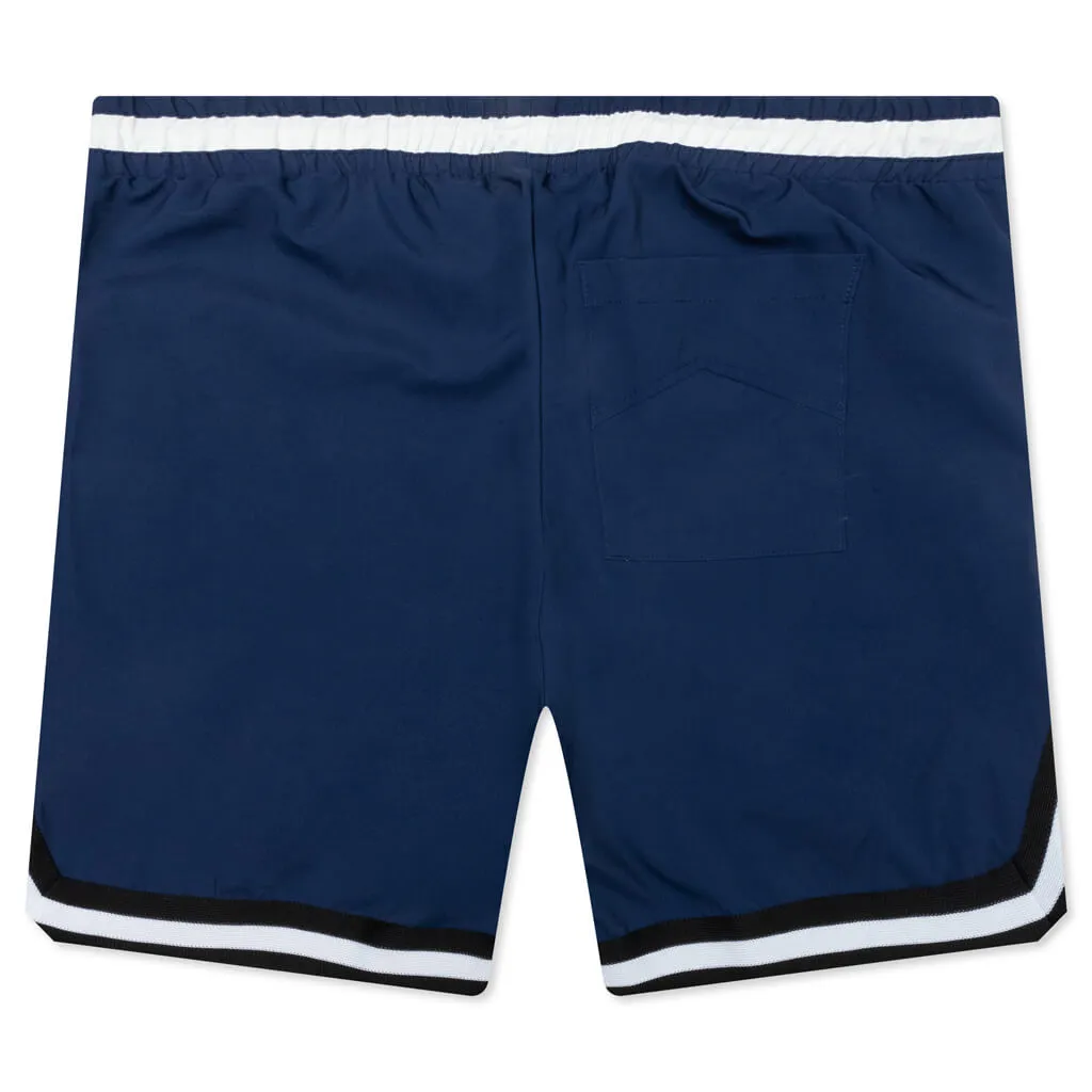 Basketball Logo Swim Short - Blue/Black/White