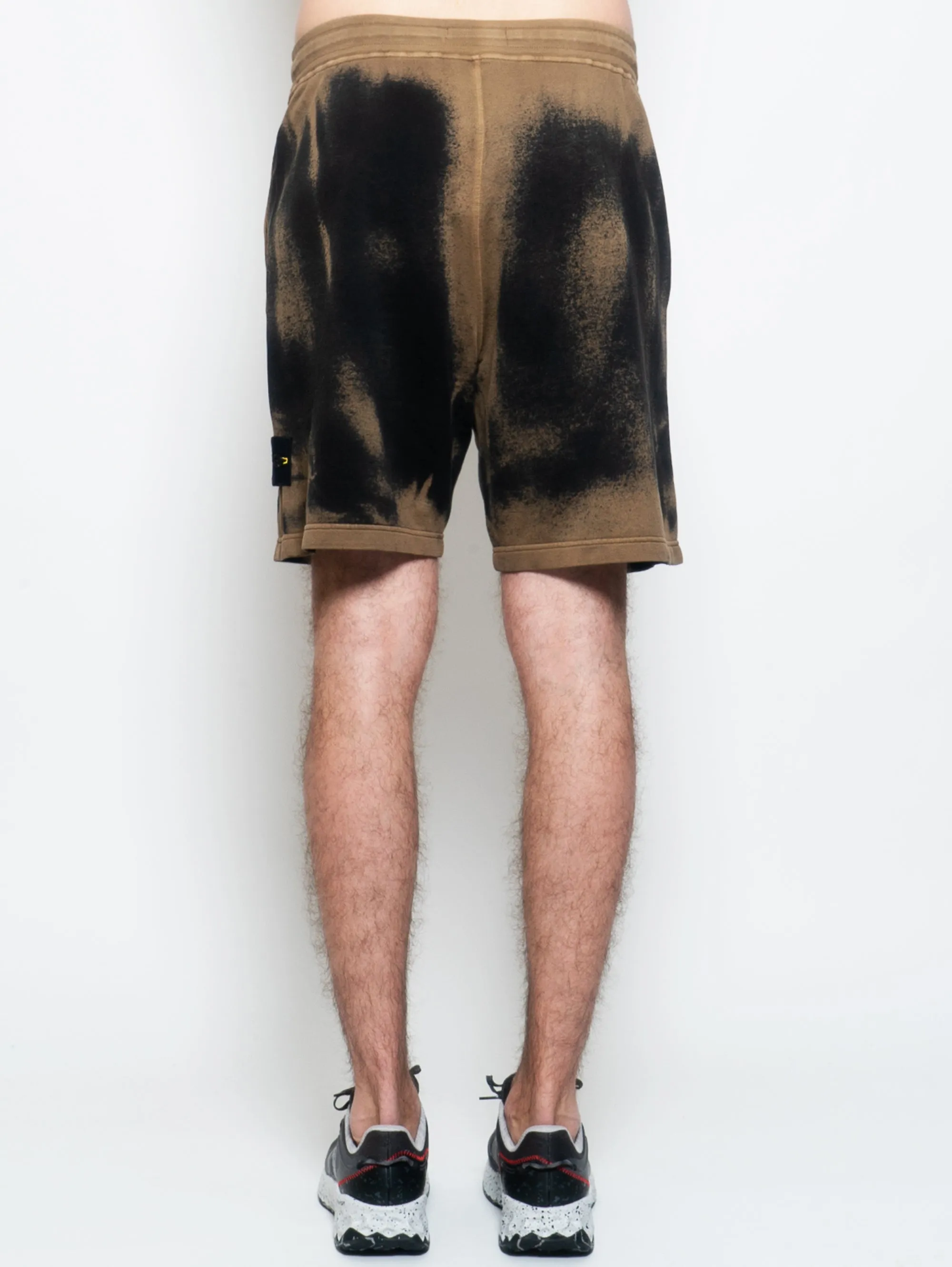 Beige/Black Airbrushed Fleece Bermuda
