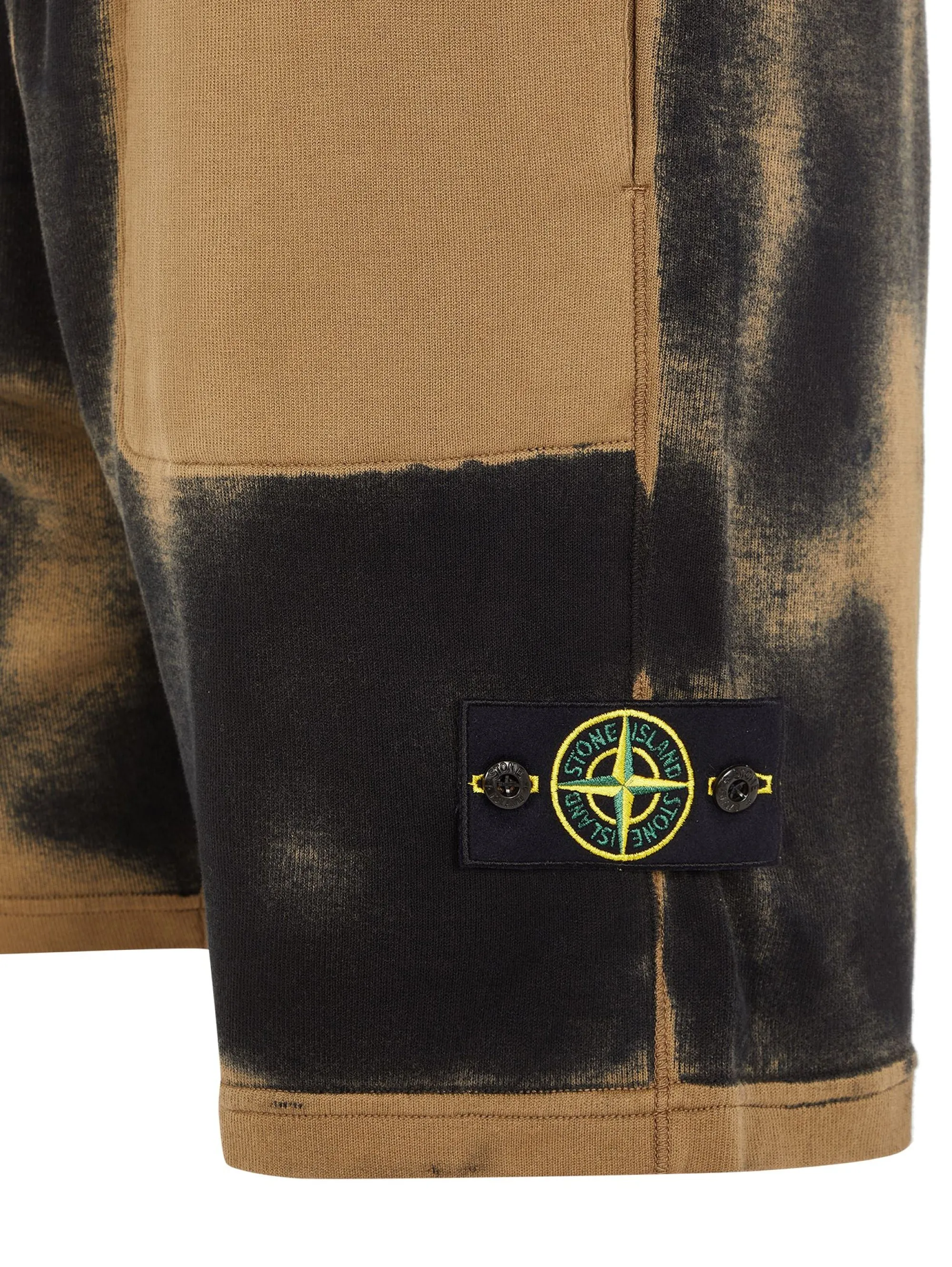 Beige/Black Airbrushed Fleece Bermuda