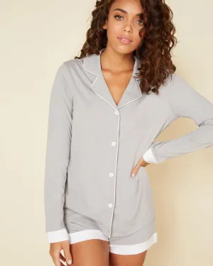 Bella Bridal Long Sleeve Top & Boxer Pajama Set
