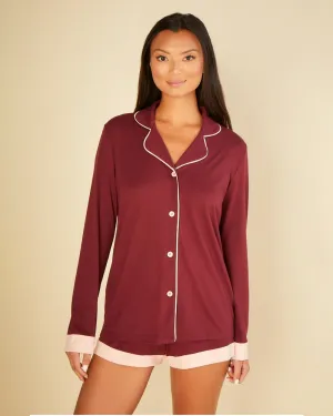 Bella Bridal Long Sleeve Top & Boxer Pajama Set