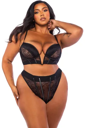 Belle Noir 2-Piece Bustier Set