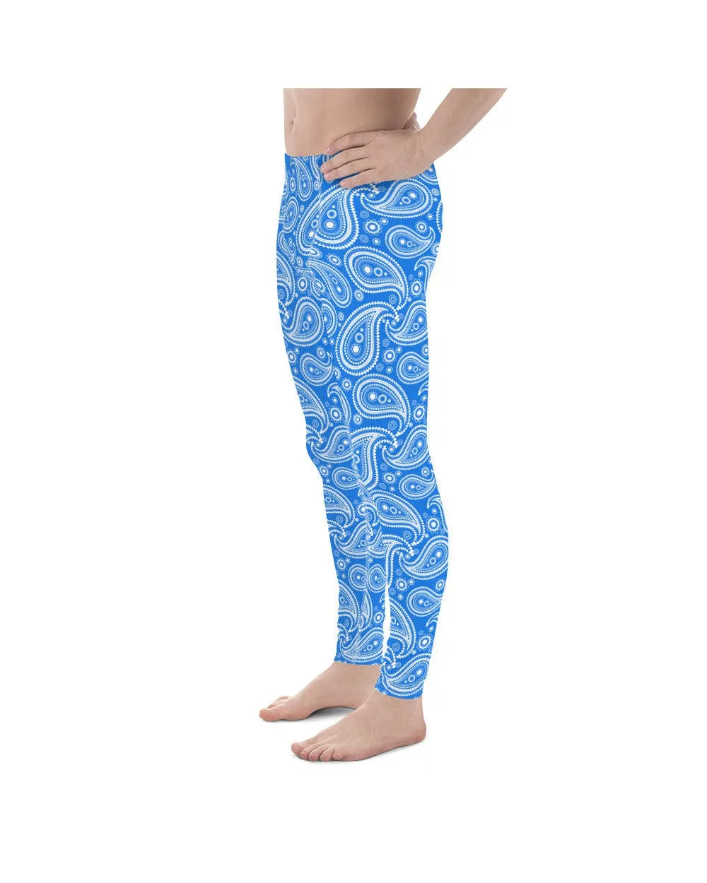 Blue & White Paisley Meggings