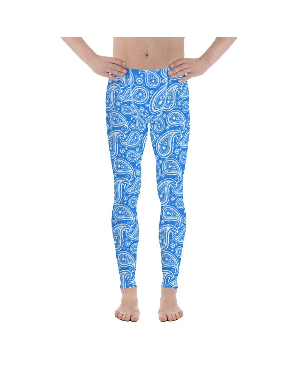 Blue & White Paisley Meggings