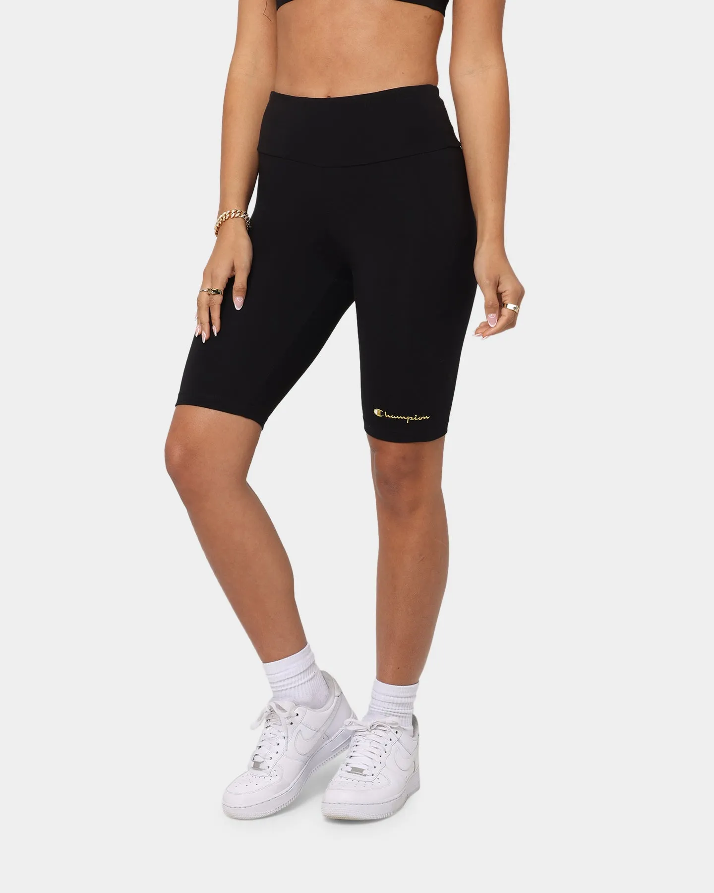 Champion Women's High Rise Bike Short Black/Gold