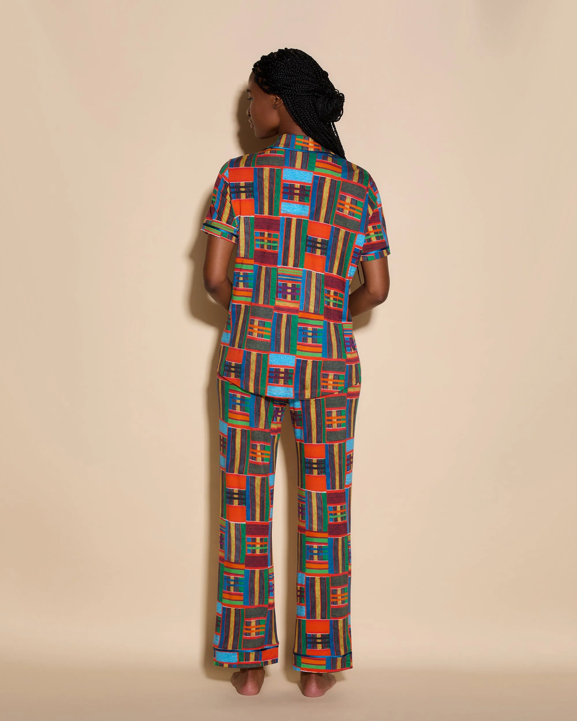 Conjunto De Pijama Con Camisa De Manga Corta Y Pantalones