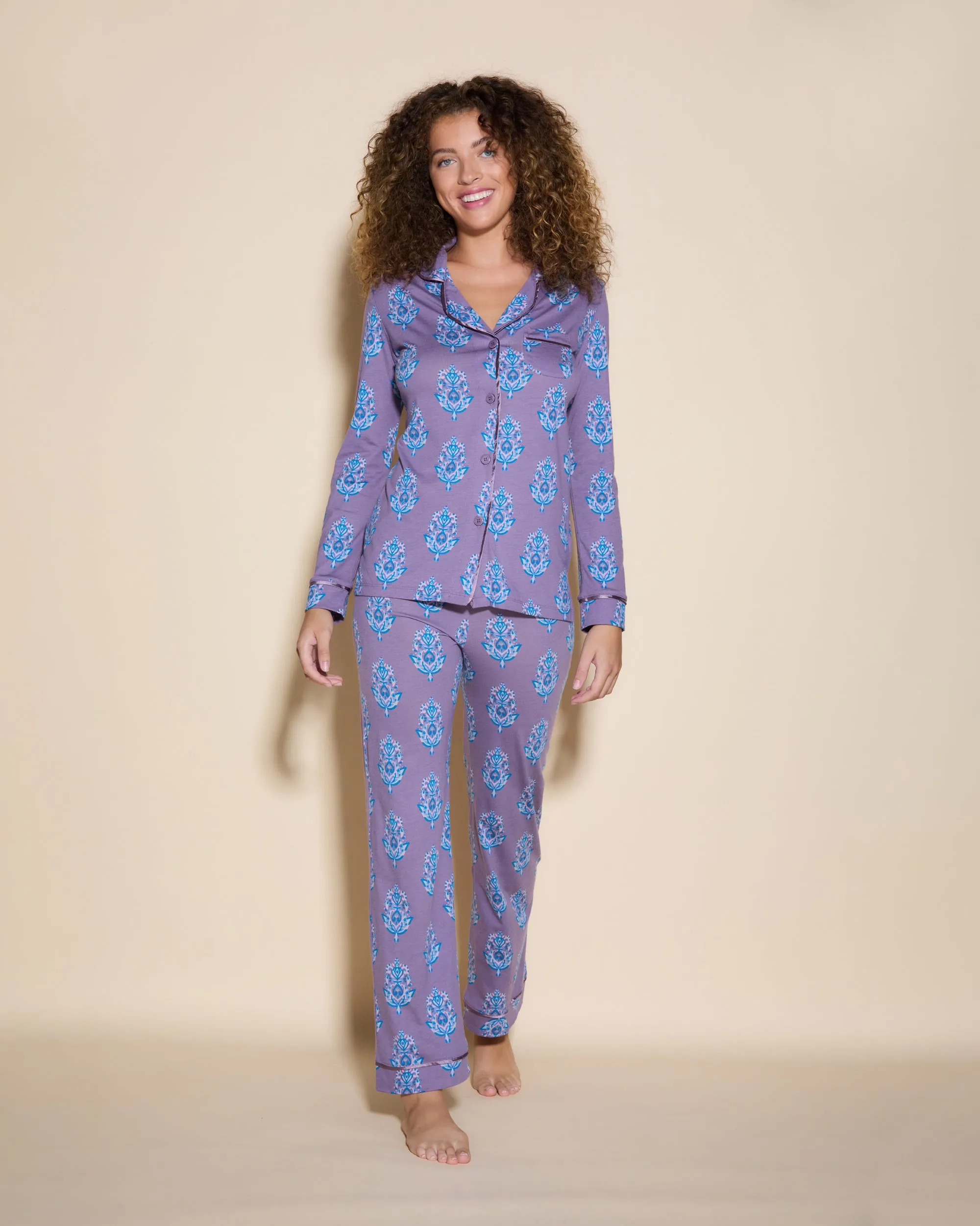Conjunto De Pijama Con Camisa De Manga Larga Y Pantalones