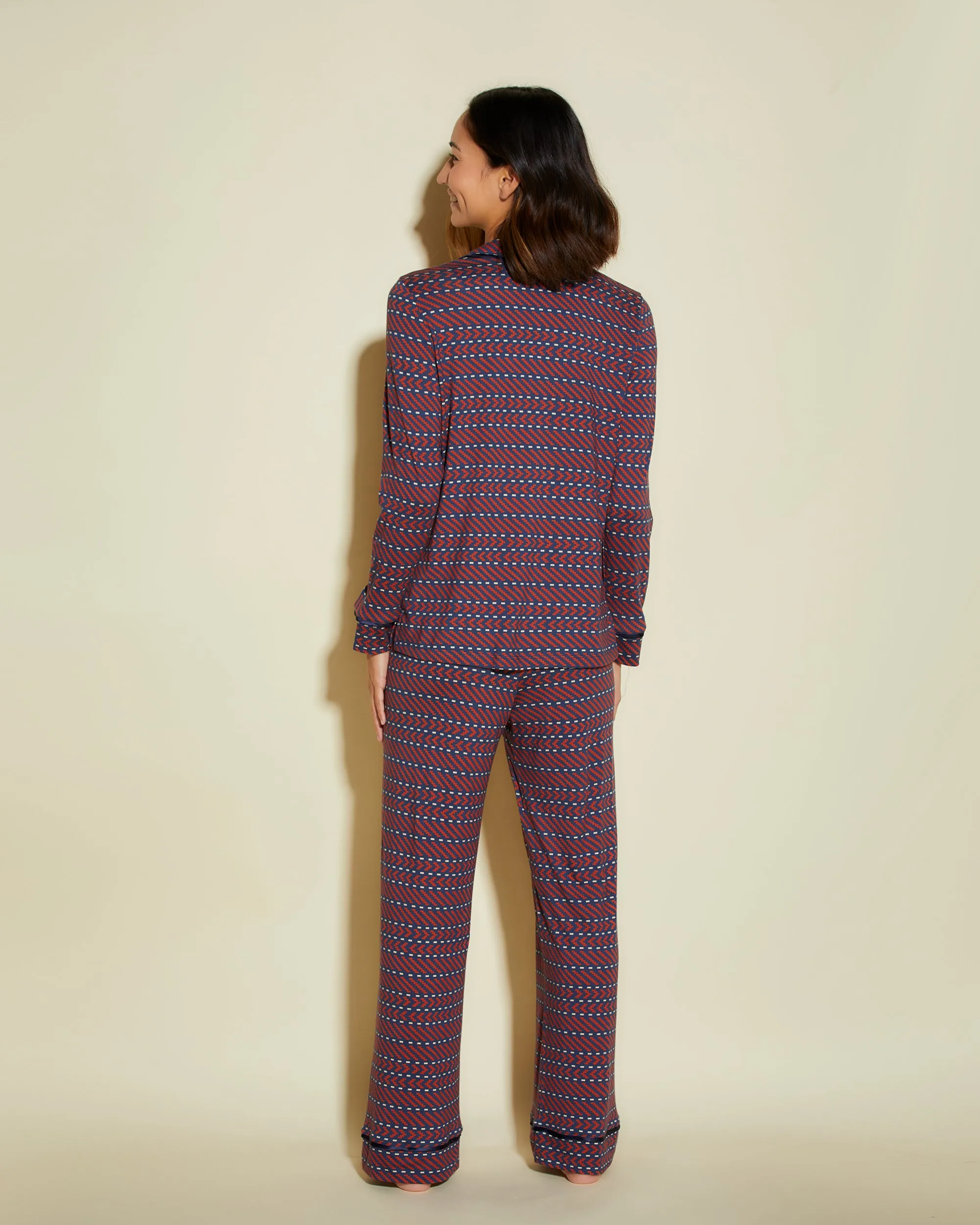 Conjunto De Pijama Petite Con Camisa De Manga Larga Y Pantalones