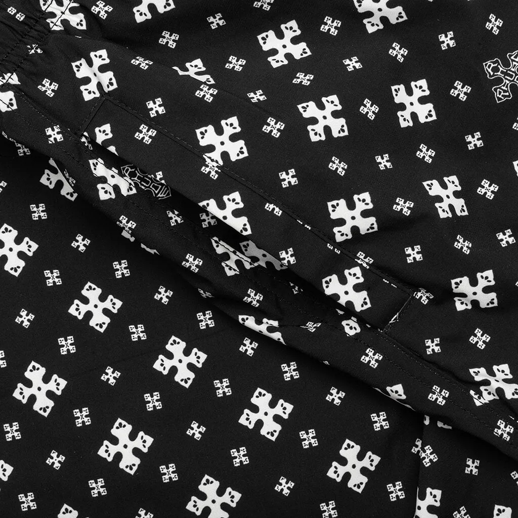 Cross Bandana Swim Short - Black/White