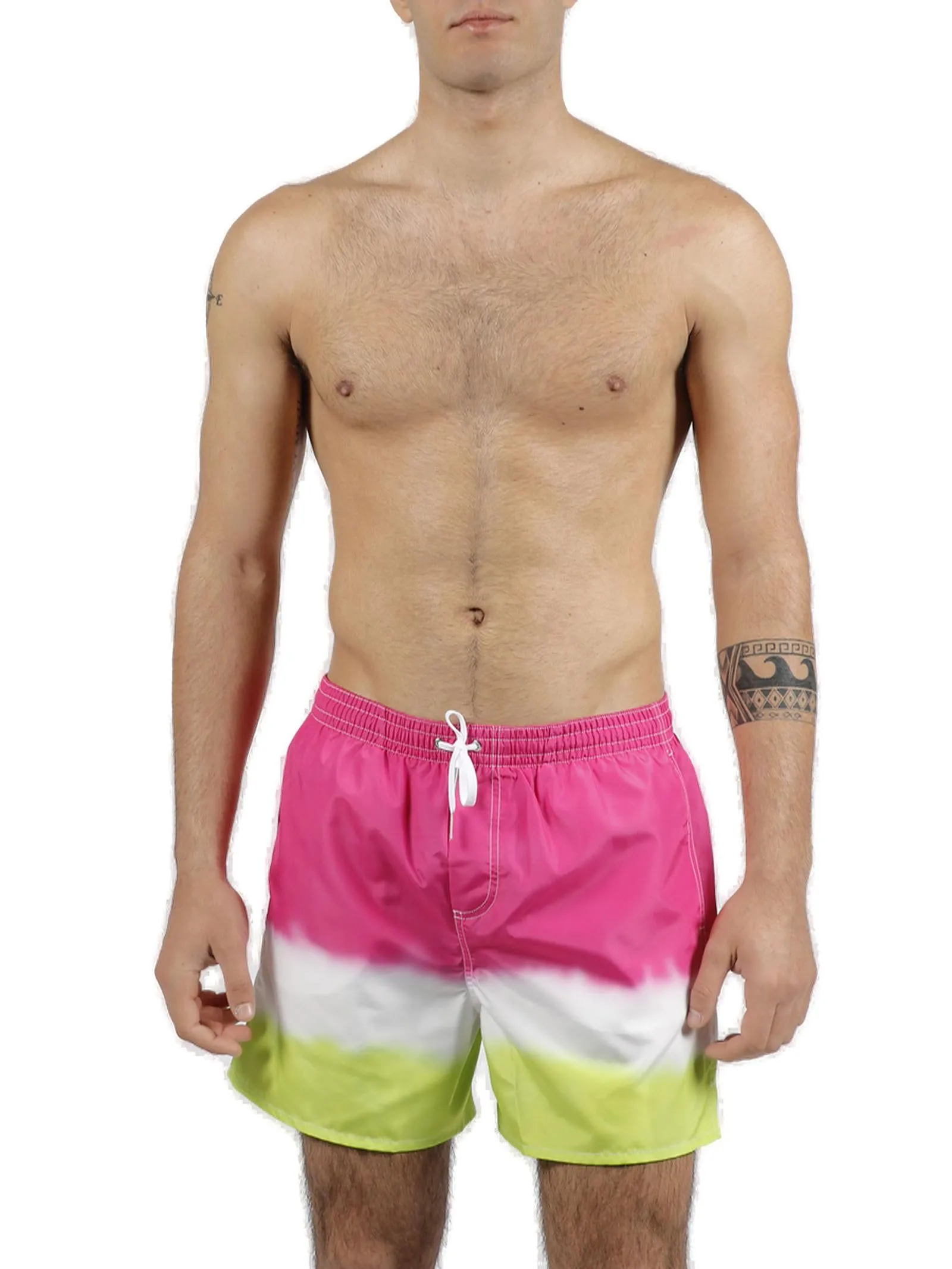 Dsquared2 Color-Block Logo Printed Swim Shorts