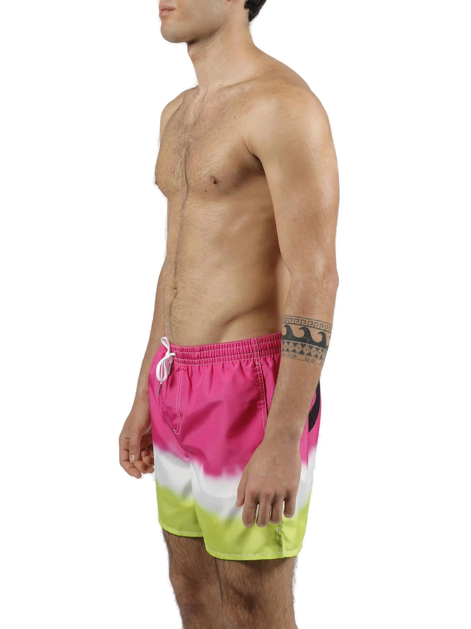 Dsquared2 Color-Block Logo Printed Swim Shorts