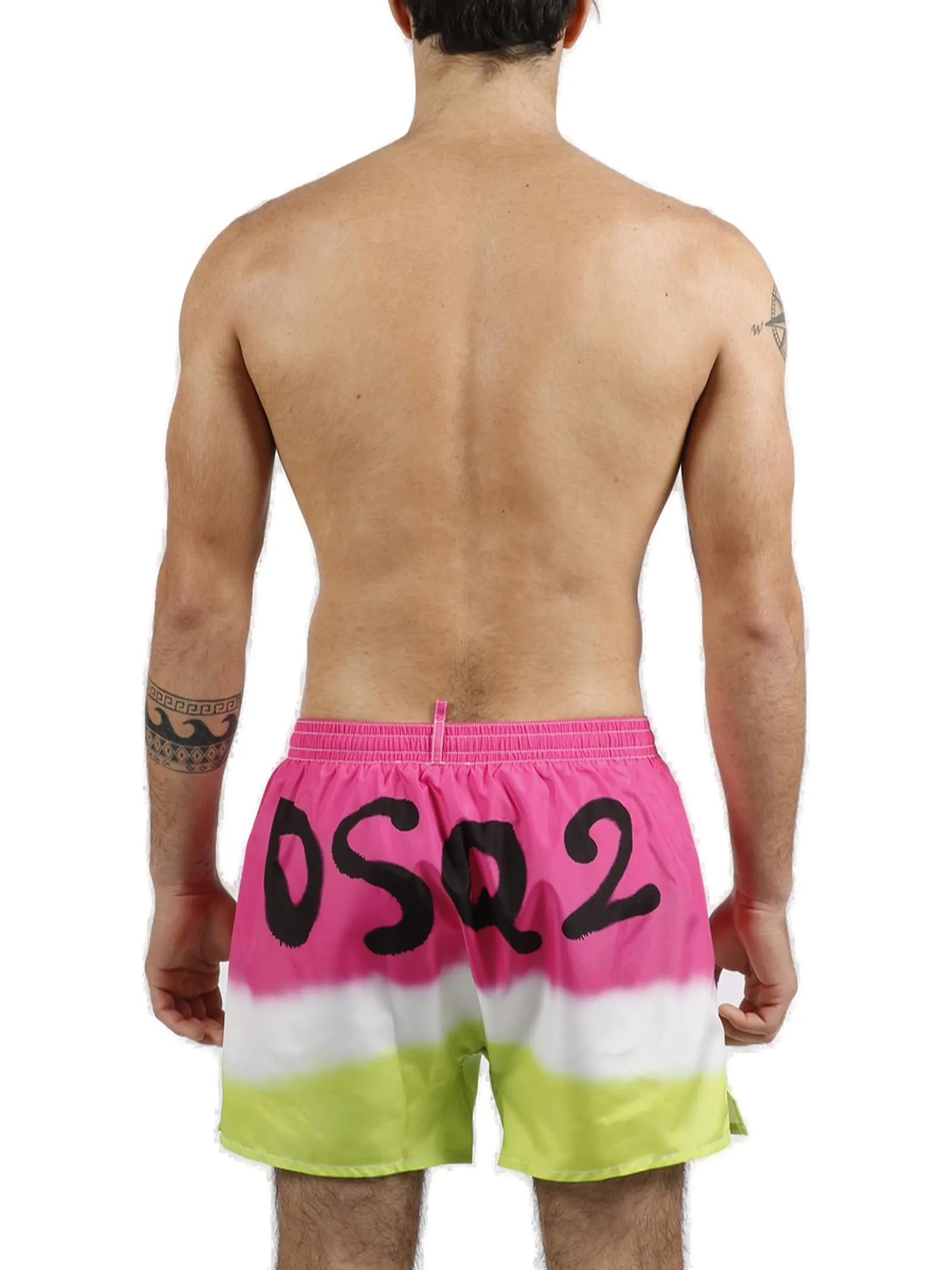Dsquared2 Color-Block Logo Printed Swim Shorts
