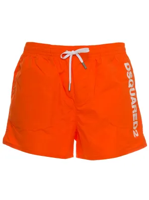 Dsquared2 Logo Print Drawstring Swim Shorts