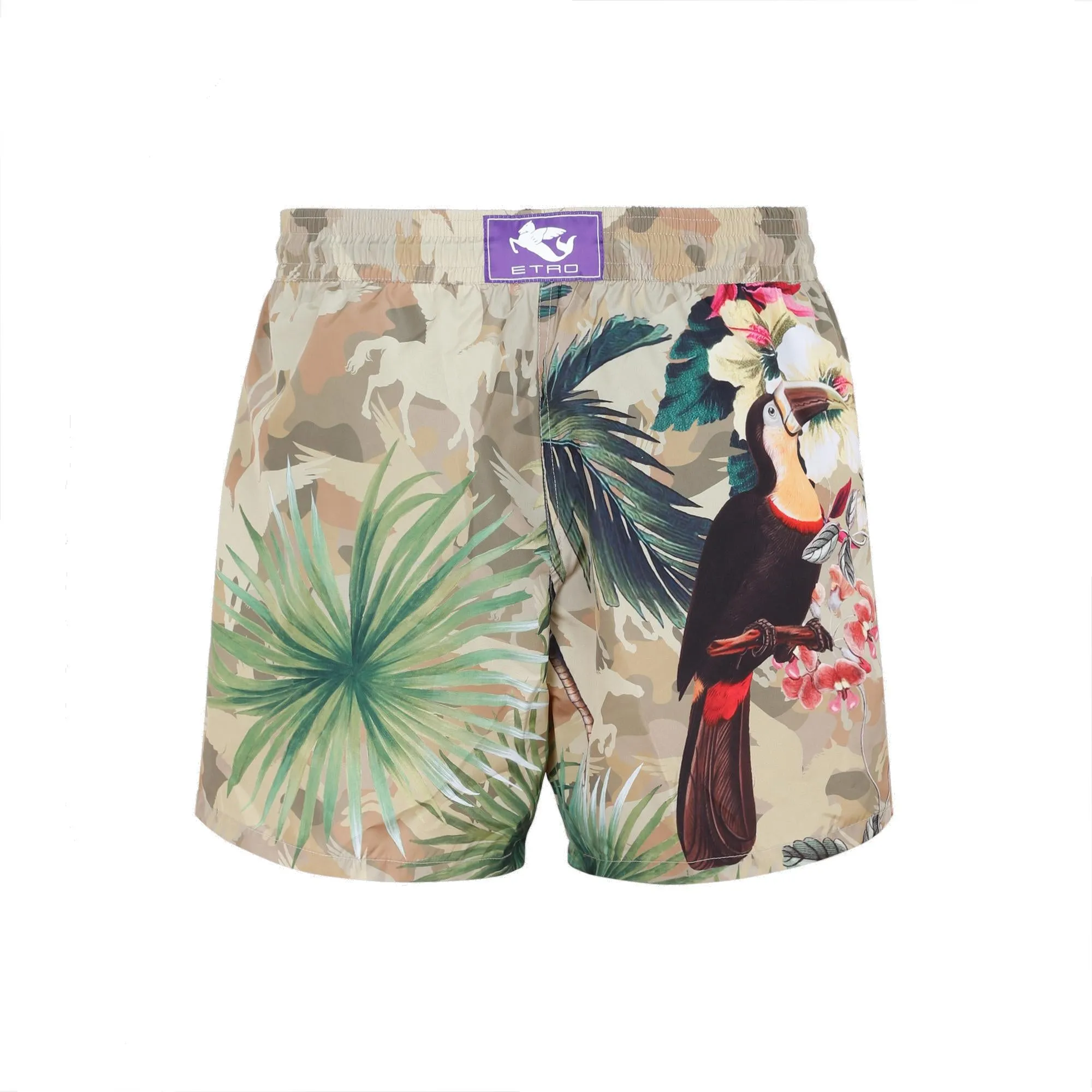 Etro Graphic Printed Drawstring Swim Shorts