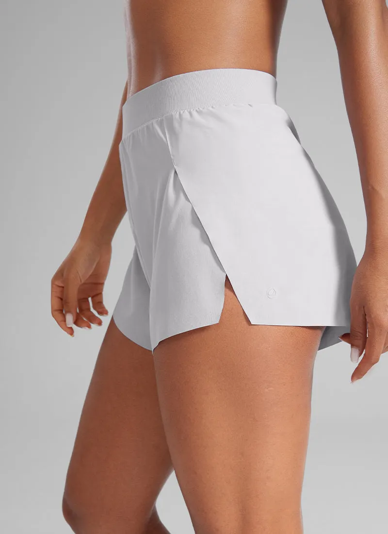 Feathery-Fit Soft High Rise Split Dolphin Mesh Liner Shorts 2.5''