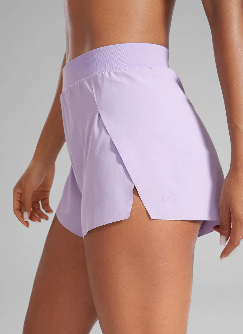 Feathery-Fit Soft High Rise Split Dolphin Mesh Liner Shorts 2.5''