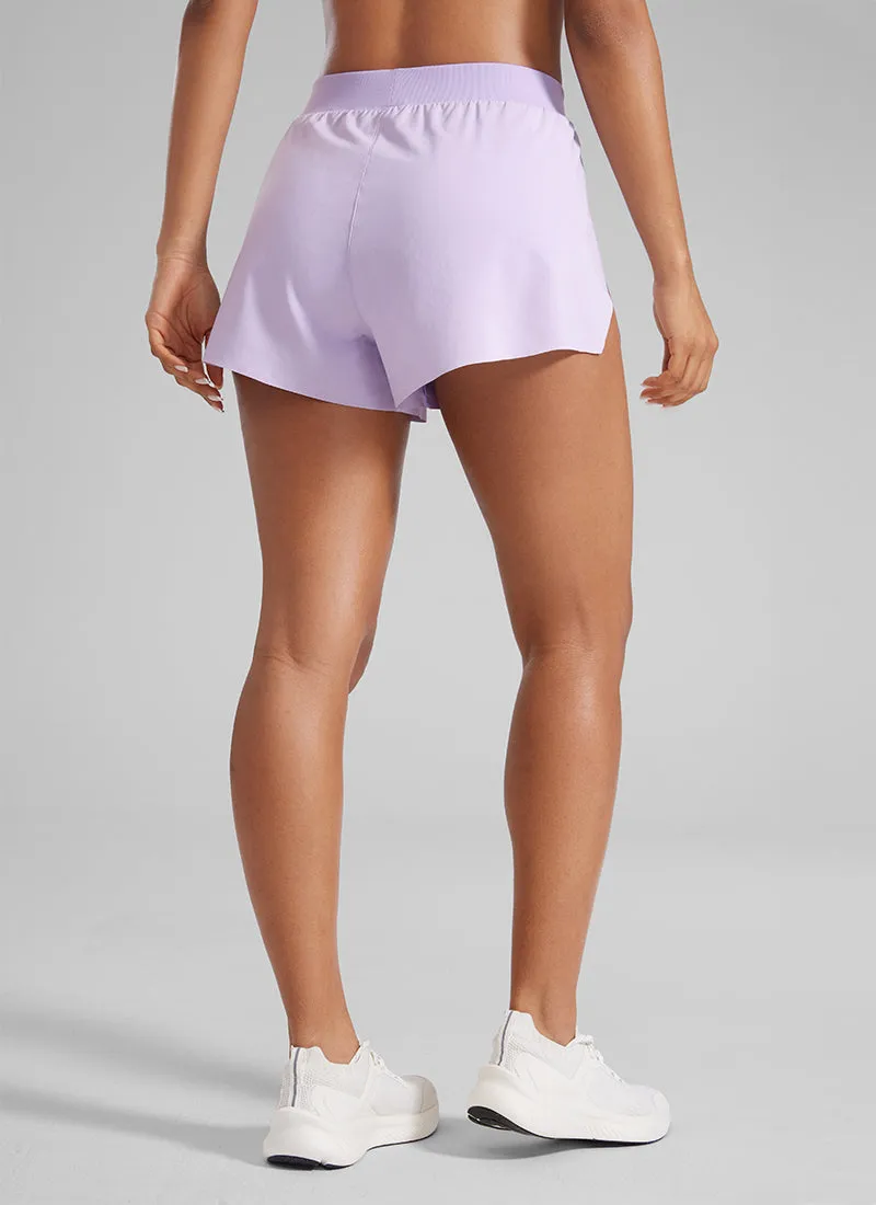 Feathery-Fit Soft High Rise Split Dolphin Mesh Liner Shorts 2.5''