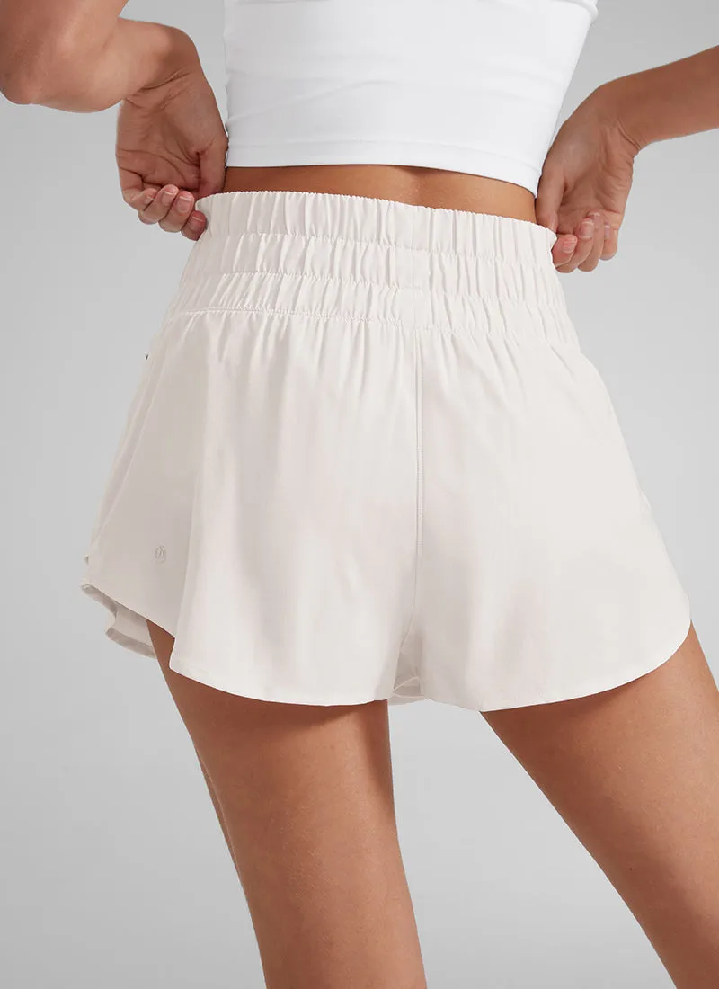 Feathery-Fit Soft High Waisted 2 in 1 Flowy Shorts with Zip Pockets