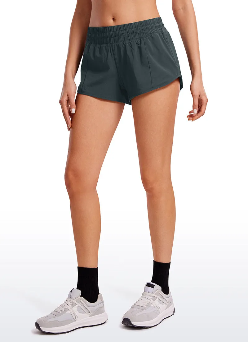 Feathery-Fit Soft Low Rise Mesh Liner Shorts with Zip Pocket 2.5''