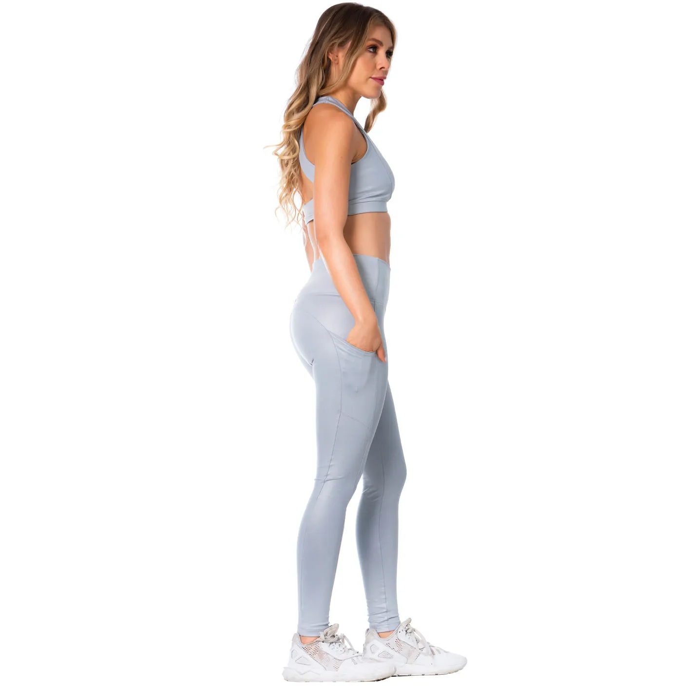 FLEXMEE Sportwear/Leggings 946137 2020-1 Spring Summer Collection Color Shiny Silver