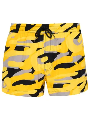 GCDS Camouflage Pattern Drawstring Swim Shorts