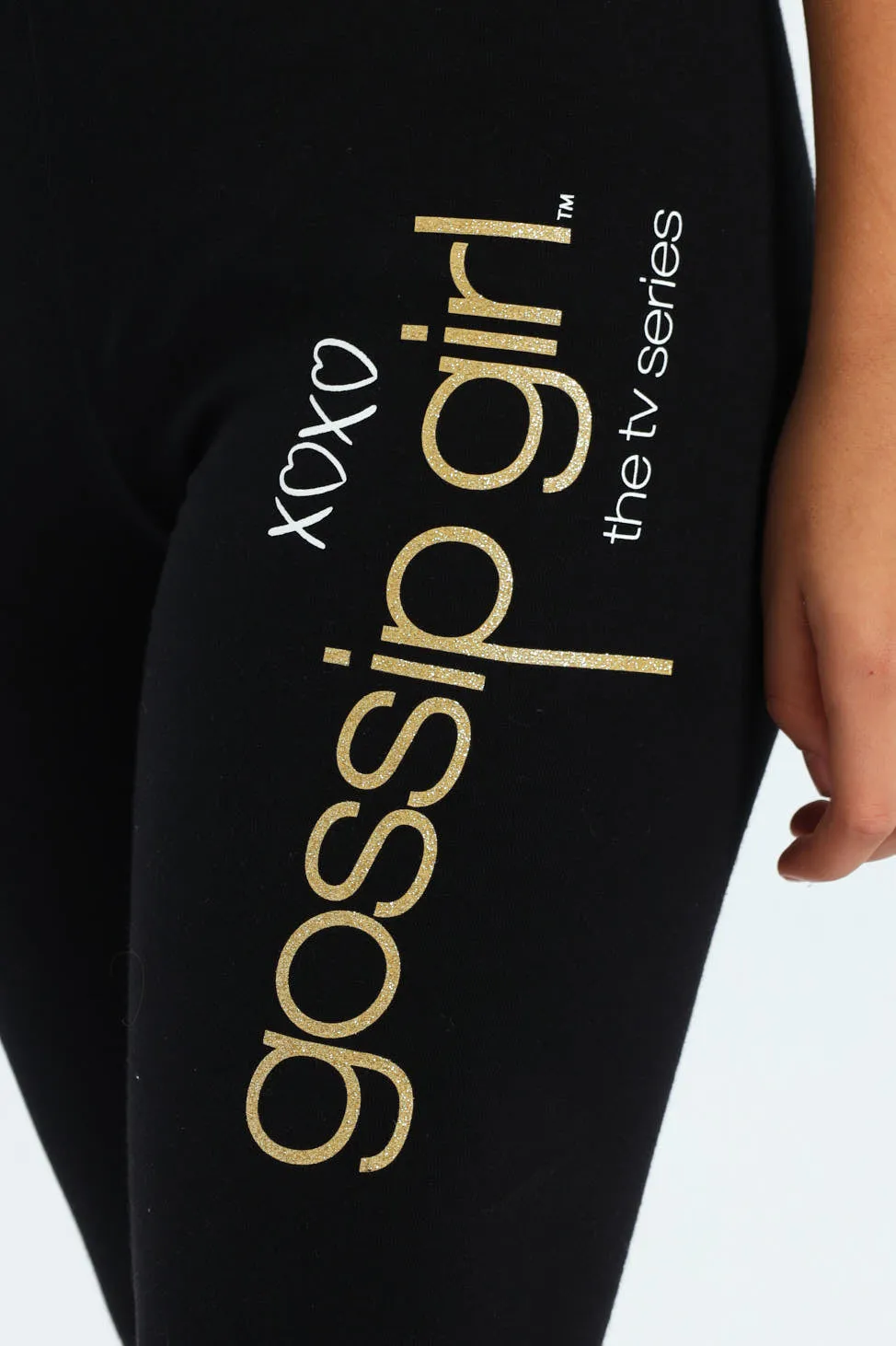 Girls Gossip Girl Leggings - Black