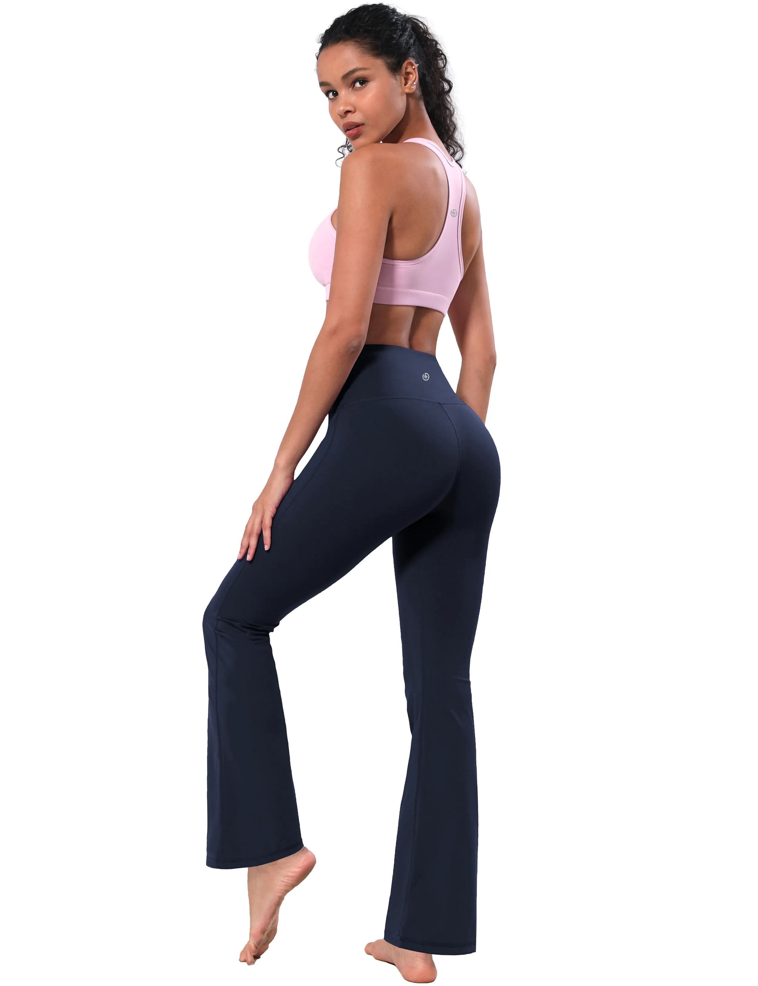 High Waist Bootcut Leggings navyblue_Tall Size