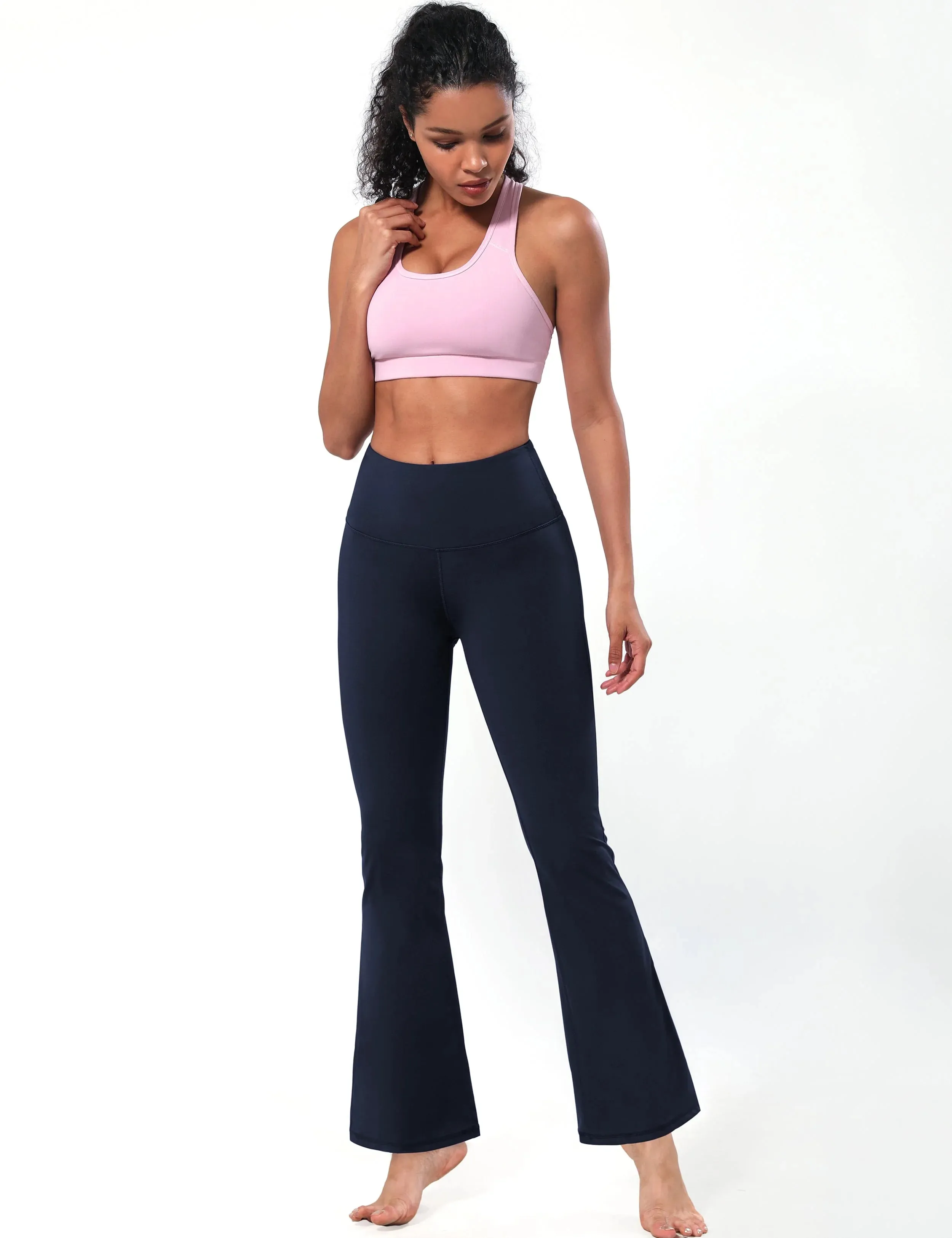 High Waist Bootcut Leggings navyblue_yogastudio