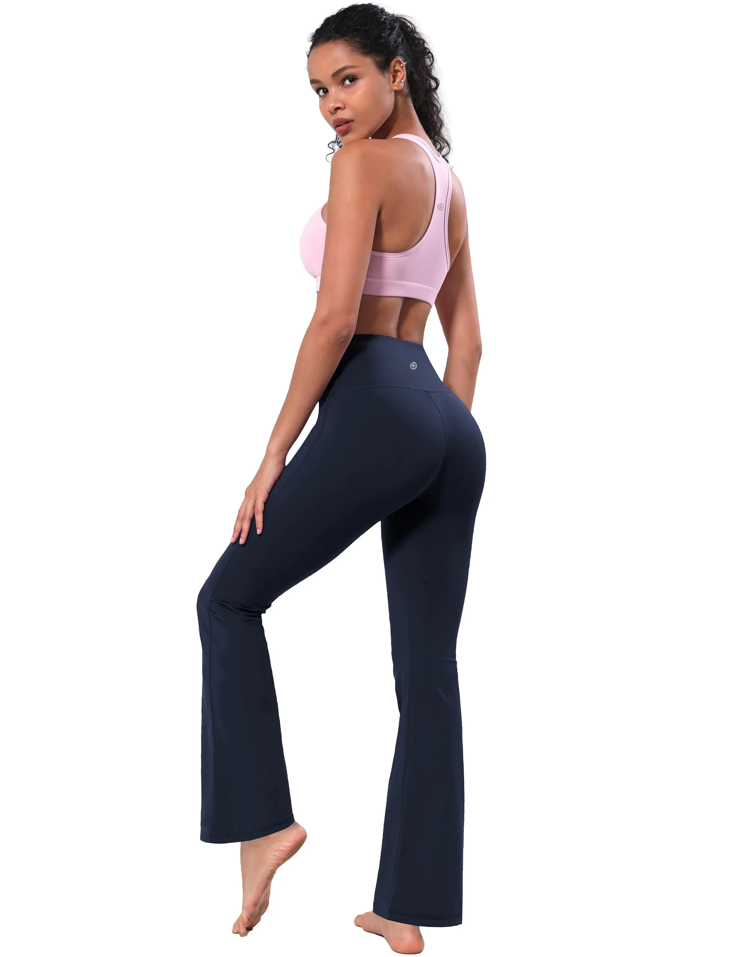 High Waist Bootcut Leggings navyblue_yogastudio