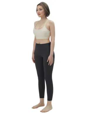 High Waisted Pilates Pants 7/8 Length Leggings with Pockets charcoalgrey_Pilates