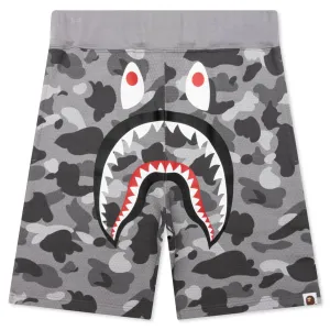 Honeycomb Camo Shark Sweat Shorts - Grey