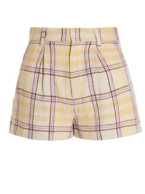 Isabel Marant Étoile Check Printed Pleated Shorts
