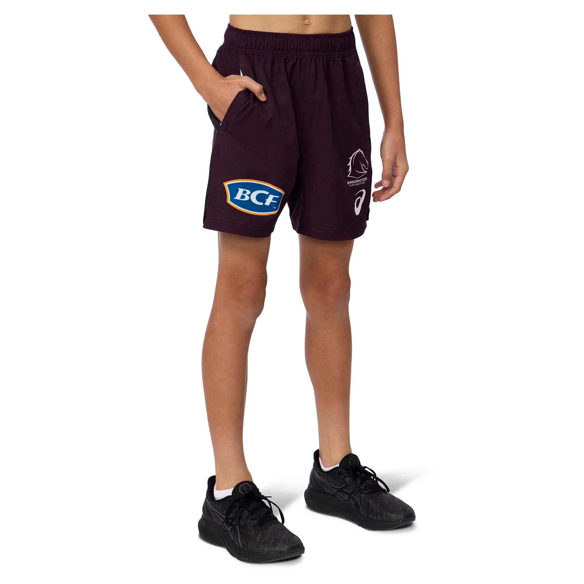 Junior's NRL Brisbane Broncos 2025 Replica Training Shorts Y