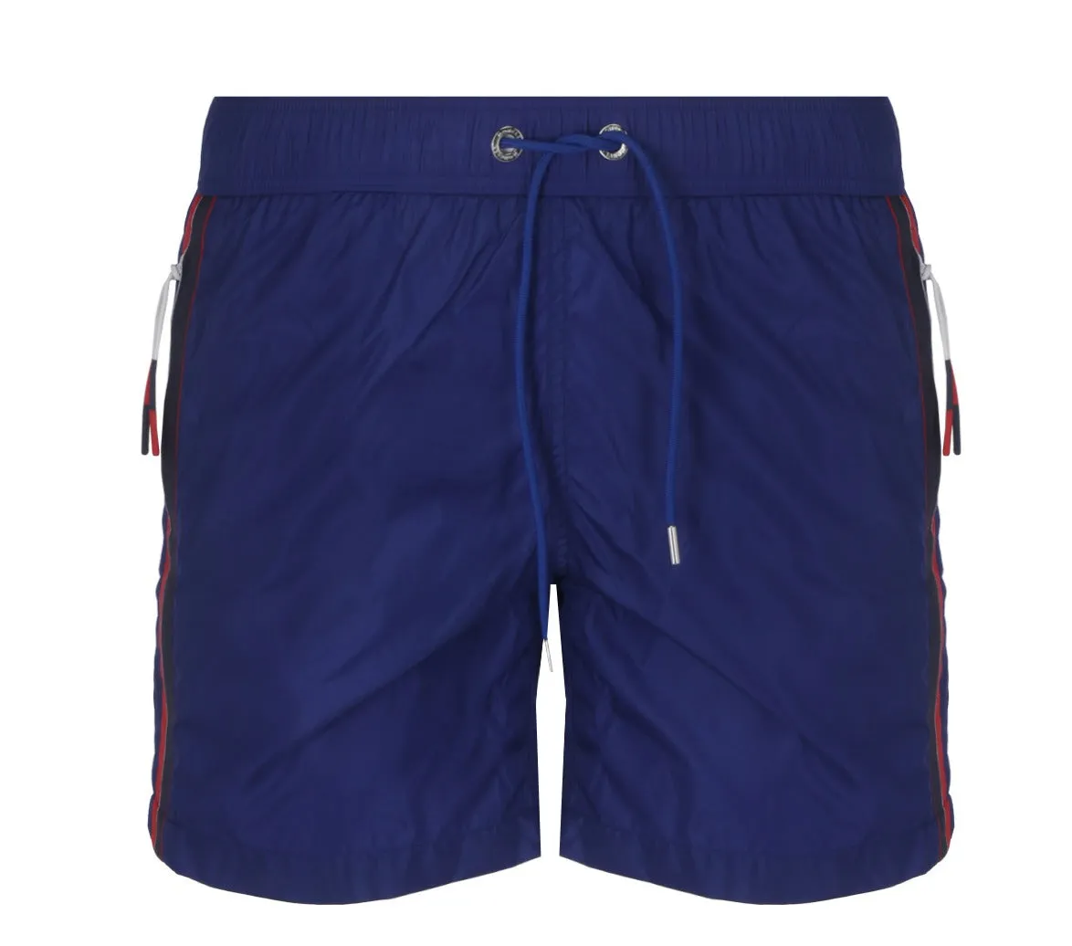 Moncler Logo Patch Drawstring Boxer Swim Shorts