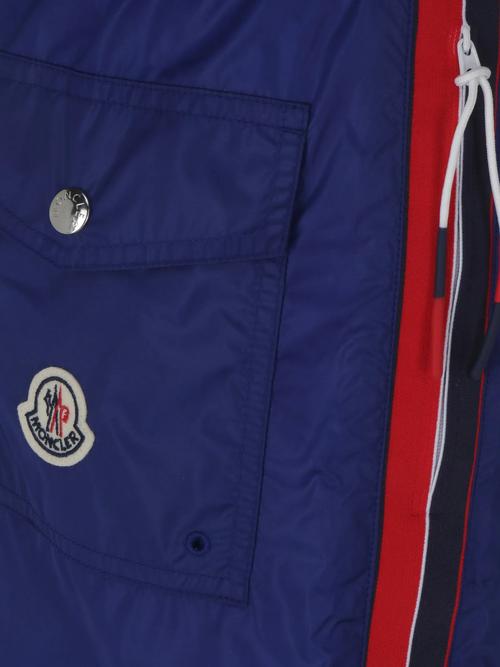 Moncler Logo Patch Drawstring Boxer Swim Shorts