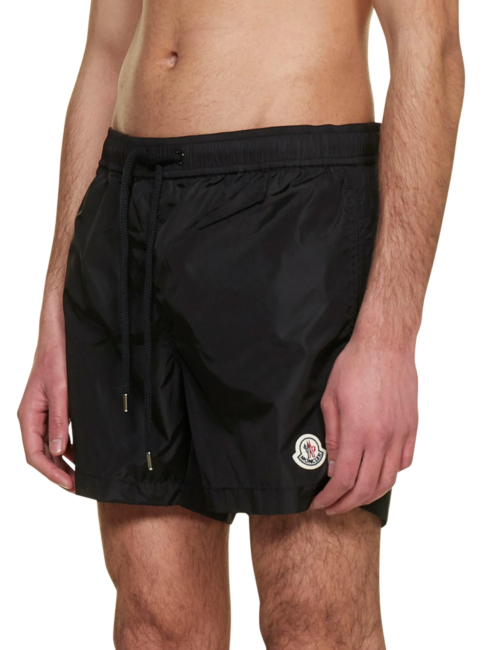 Moncler Logo Patch Drawstring Swim Shorts